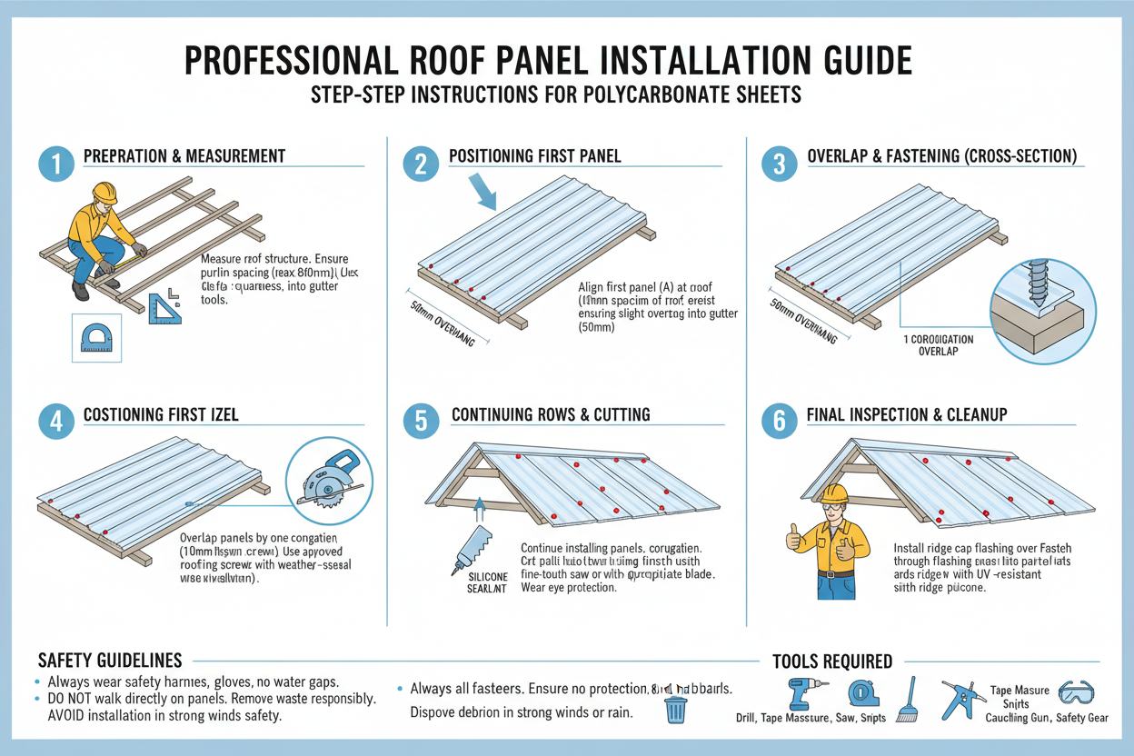 How to Install Multiwall Polycarbonate Roofing Sheets (Complete Step-by-Step Guide)