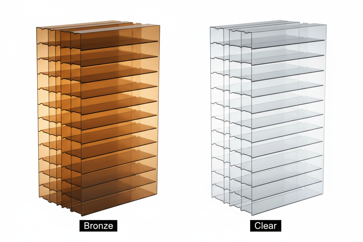 Bronze vs Clear Pergola Roofing