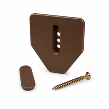 Brown glazing bar end cap for PolycarbonateX PVC top cap and aluminium base glazing bar system.