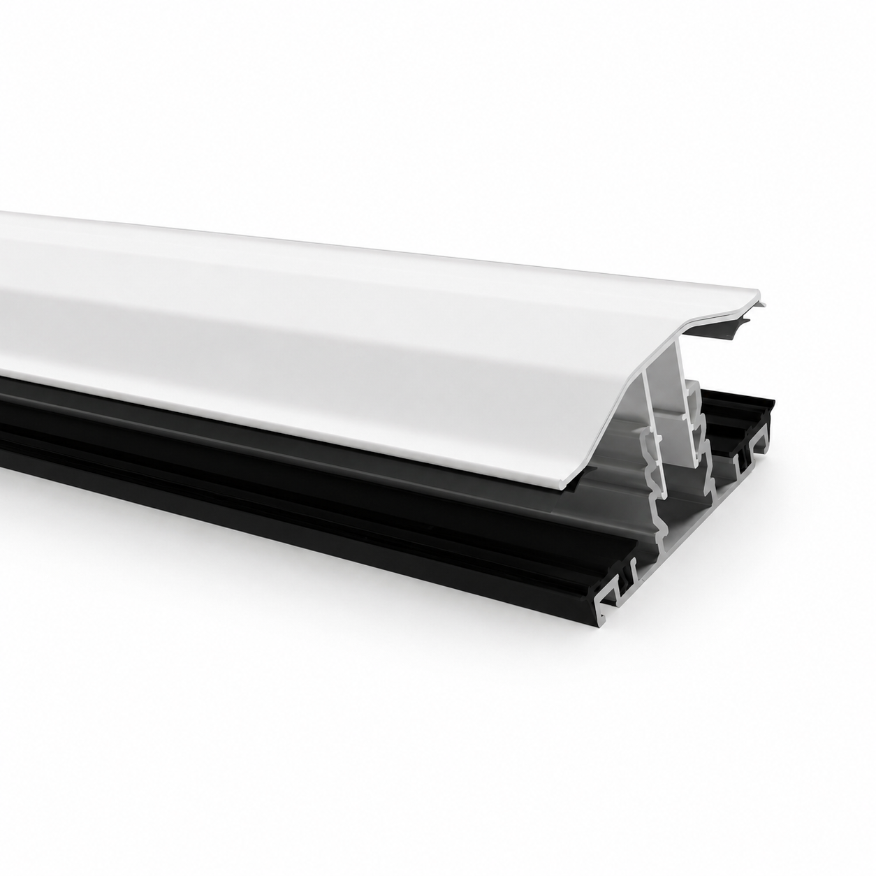 PolycarbonateX PVC Top Cap & Aluminium Base Glazing Bar with End Cap