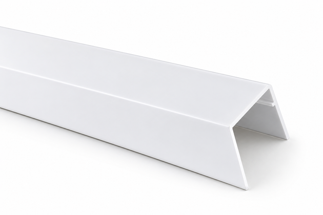 White polycarbonate sheet end closure for sealing and protecting the ends of multiwall polycarbonate roofing sheets.