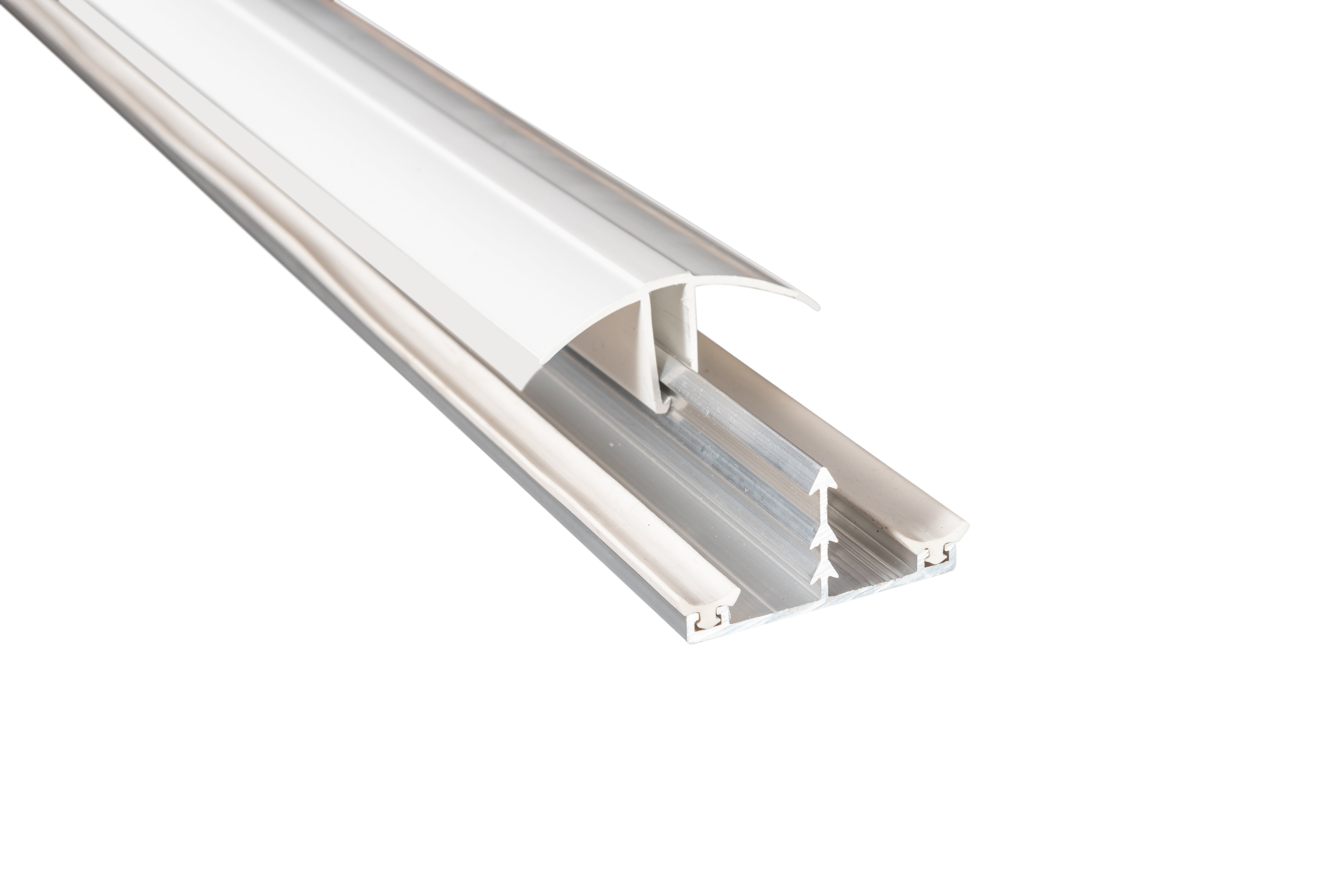 PolycarbonateX PVC Top Cap & Aluminium Base Glazing Bar with End Cap